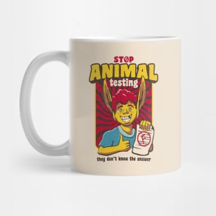 Stop Animal Testing Vintage Back to School by Tobe Fonseca Mug